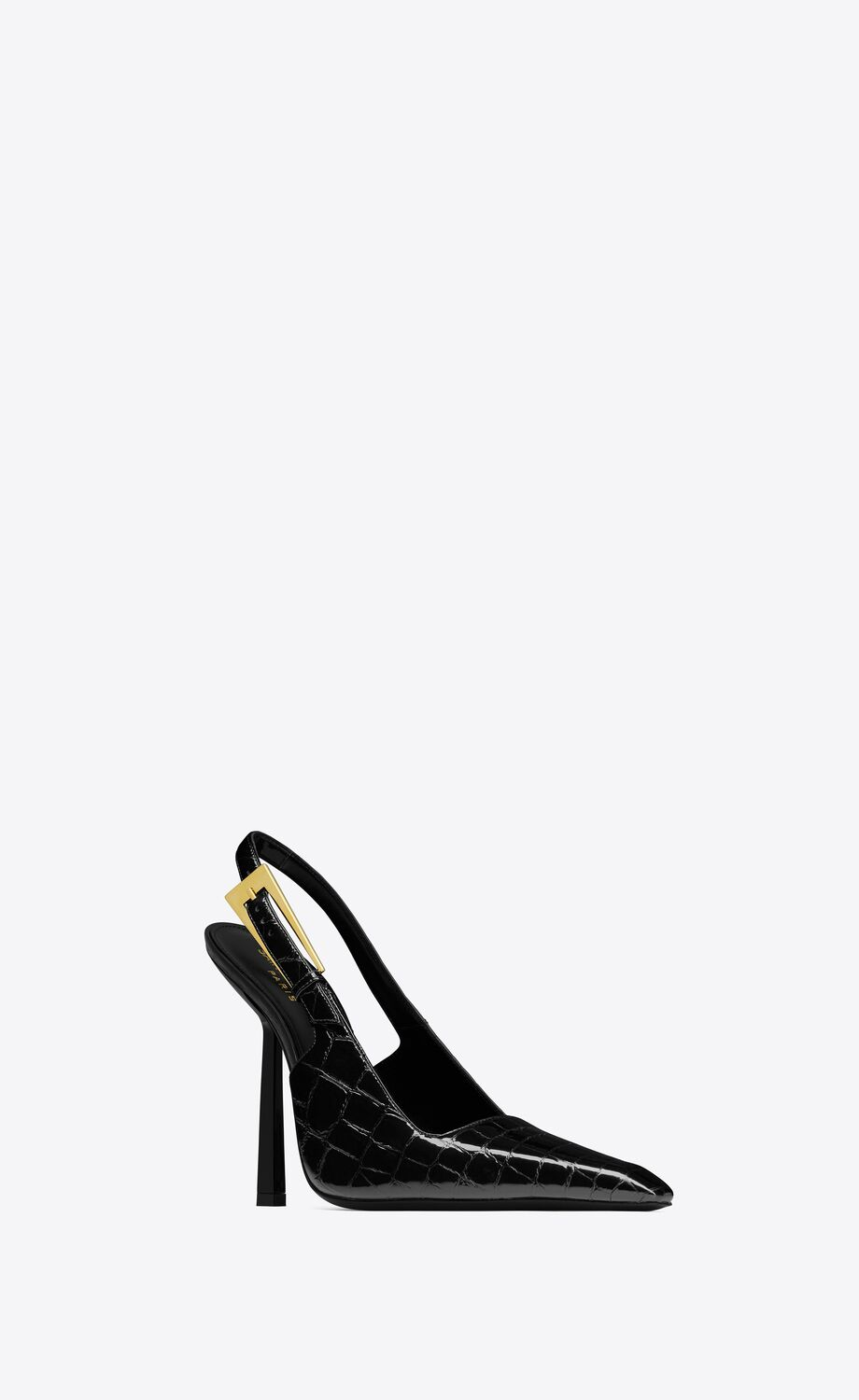 LEE SLINGBACK PUMPS IN CROCODILE-EMBOSSED LEATHER